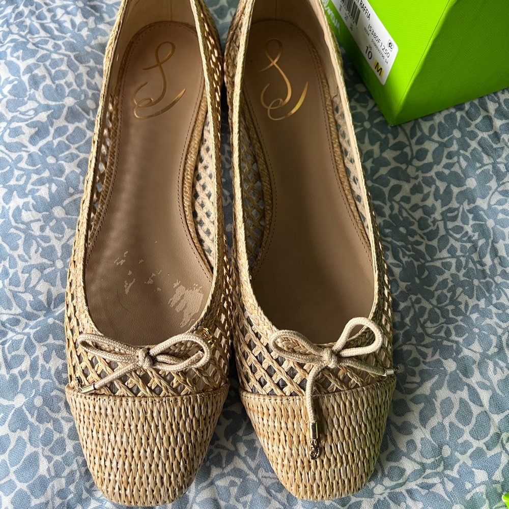 NEW Sam Edelman MAY Raffia Flats